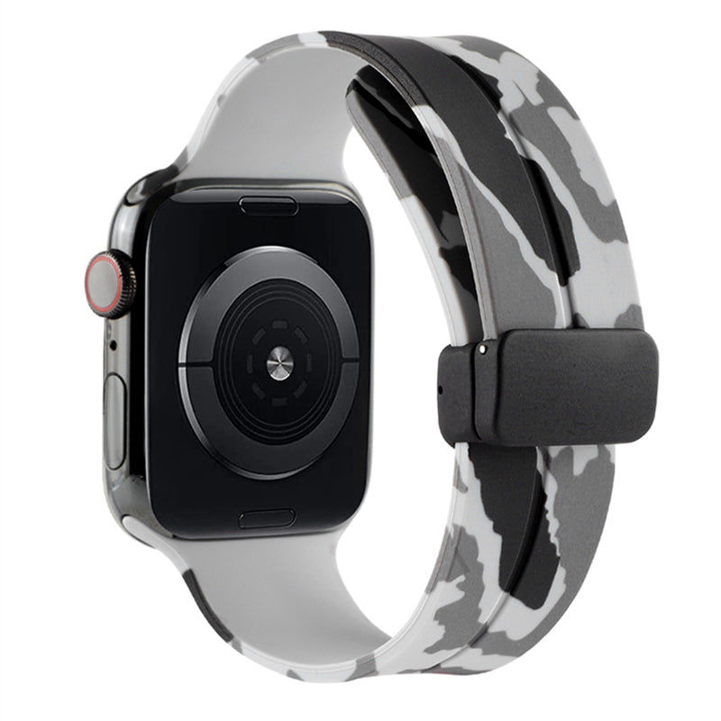 For Apple Watch Series 9 8 7 41mm 6 5 4 SE (2023) SE (2022) SE 40mm 3 2 1 38mm Magnetic Watch Band Camo Silicone Watch Strap For Apple Watch Series 9 8 7 41mm 6 5 4 SE (2023) SE (2022) SE 40mm 3 2 1 38mm Magnetic Watch Band Camo Silicone Watch Strap
